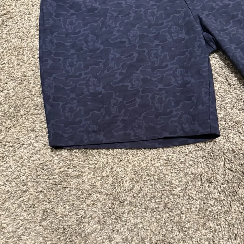 Peter Millar Golf Shorts Mens 44 Navy Skull Camo Performance Stretch 5 Pocket